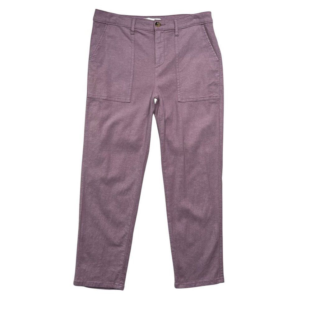 Lila Ryan Women's Size 6 Martina Patch Pocket Capri Linen Pants